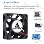 Gdstime 60MM 6015 12V 24V Axial Fan 5V USB PC Case Fan Ball DC Brushless Fan 2PIN 60x60x15MM 3D Printer Cooling Fan CPU Cooler
