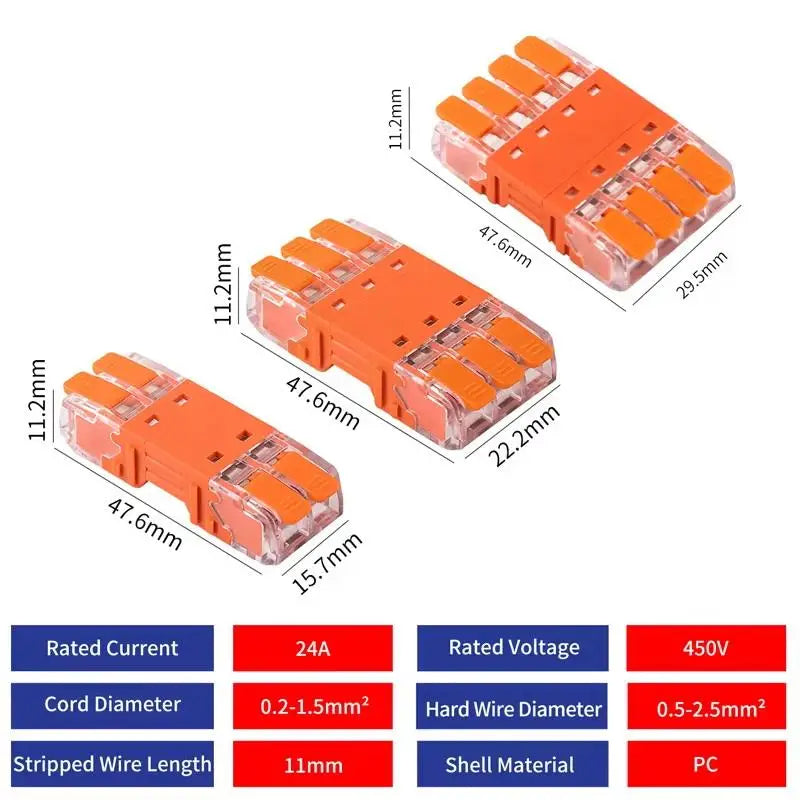 Quick Lever Splicing Wire Connectors 2/3/4 Pins CMK642 Compact Plugable Male Female Terminals Universal Blocks