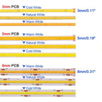 High Quality 5M Cob Led Strip Cri90 Free Cutting 12V 24V 3mm 5mm 8mm Self-adhesive Led Strip Light