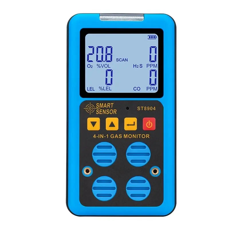 4X Smart Sensor Gas Detector Oxygen O2 Hydrogen Sulfide H2S Carbon Monoxide CO Combustible Gas LEL Gas Meter