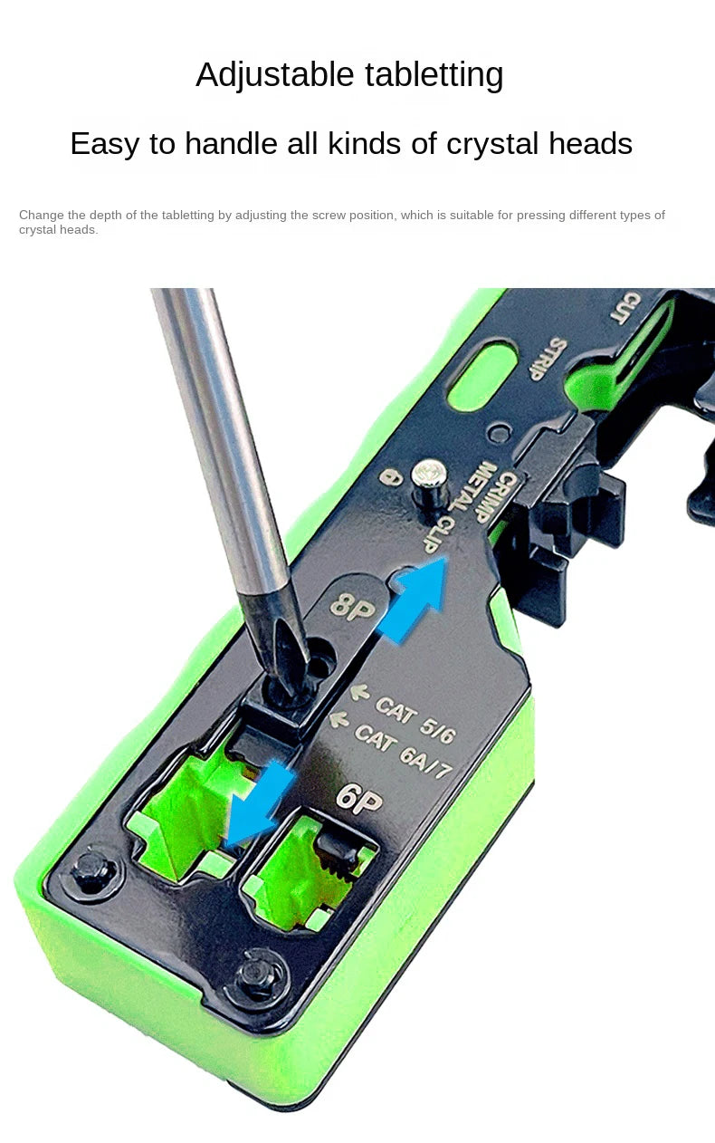 RJ45 CAT5 CAT6 CAT6A CAT7 Crimper Crimping Hand Tools Network Clip Networking Stripper RG45 Ethernet Cable Crimp Clamp Tongs Cut