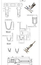 20Set/100Pcs XH 2.54mm Air Docking Connector Leads Header Male/Female Housing+Male/Female Terminals 2P~15Pin Plastic shell