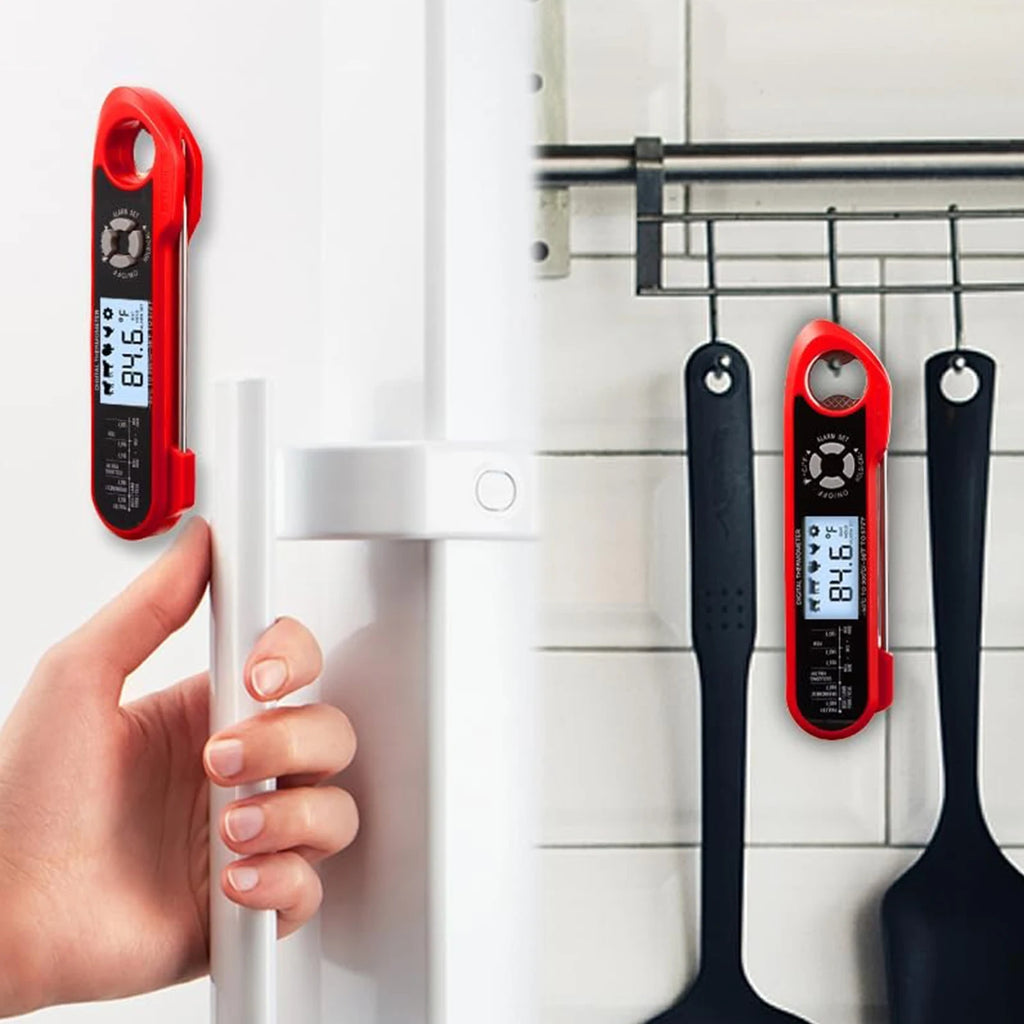 Digital Double Probe Food Thermometer with Backlight & Magnet, Calibratable Food Cooking Thermometer for Oven BBQ Grill Kitchen