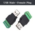 USB Male/Female 5 Pin Phone Keyboard Mouse Connector with Shield Screw Terminal Jack 2.0 Type A Plug