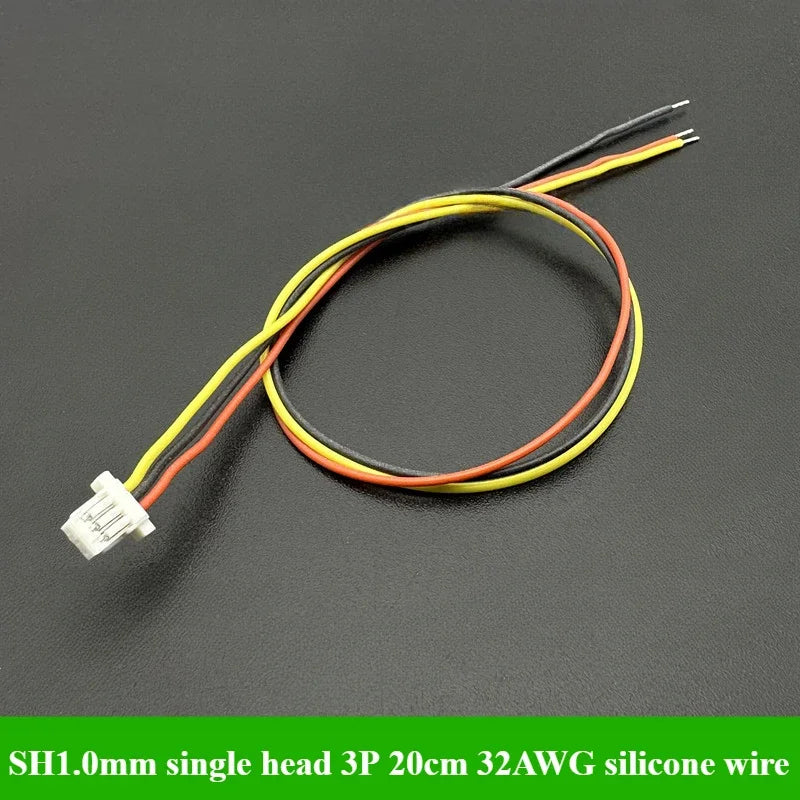 2-50Pcs/lot JST SH 1.0mm Pitch Female Socket Terminal Plug Wire Connector SH 1mm 2 3 4 5 6 Pin 20CM 32AWG Silicone Wires Cable