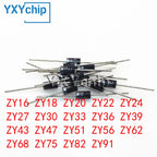50PCS 2W Zener Diode ZY16 ZY18 ZY20 ZY22 ZY24 ZY27 ZY30 ZY33 ZY36 ZY39 ZY43 ZY47 ZY51 ZY56 ZY62 ZY68 ZY75 ZY82 ZY91 DO-204AM