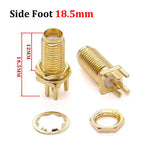 Cltgxdd 1/5/10pcs SMA-KE/KWE SMA Female Jack Adapter Solder Edge PCB Mount Antenna Base RF Copper Coaxial Connector Plug Socket