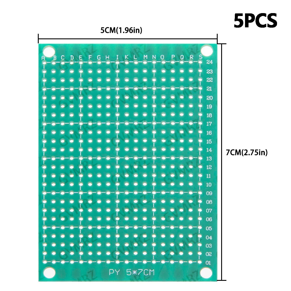 Single Sided Green PCB Prototype Board Universal Through Hole Perfboard for DIY Electronic Projects 6X8cm/7X9cm/3X7cm