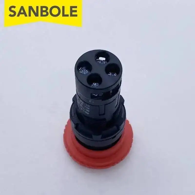 5pcs Plastic Red Mushroom Head Emergency Stop Push Button Switch Open Hole 22mm Silver Contact Round NO NC XB7-ES545 542