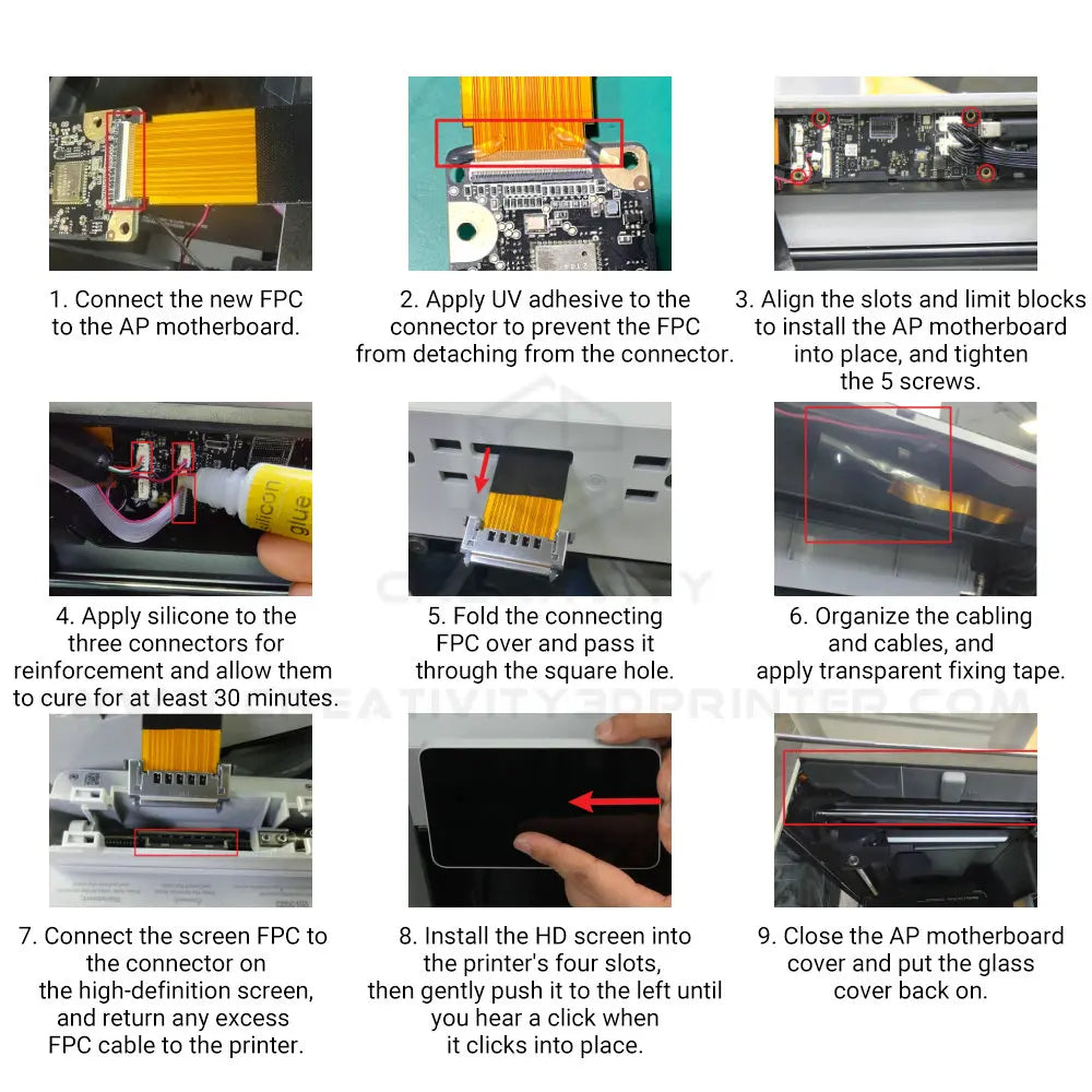 For Lab X1/X1C Display Connector Flex Cable for X1 Series Touch Screen Cable FPC Cable from AP Board to LCD Replace