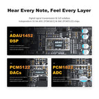 2IN 4OUT ADAU1452 Digital DSP Audio Processor BDSP2.4U MAX 2-Way Crossover Audio Tuning Board with Hardware Control Knobs