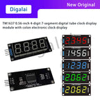 TM1637 0.56-inch four-digit seven-segment digital tube clock display module with clock display