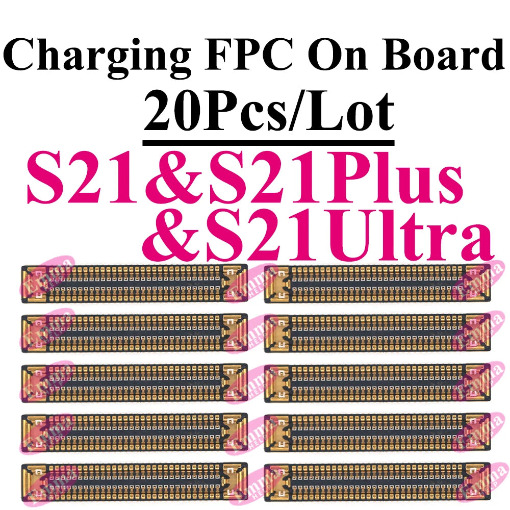 20Pcs Original Charging FPC Connector On Board For Samsung S25 S24 S23 S22 S21 S20 S10 Plus Ultra Note 20 10 Lite Mainboard Port