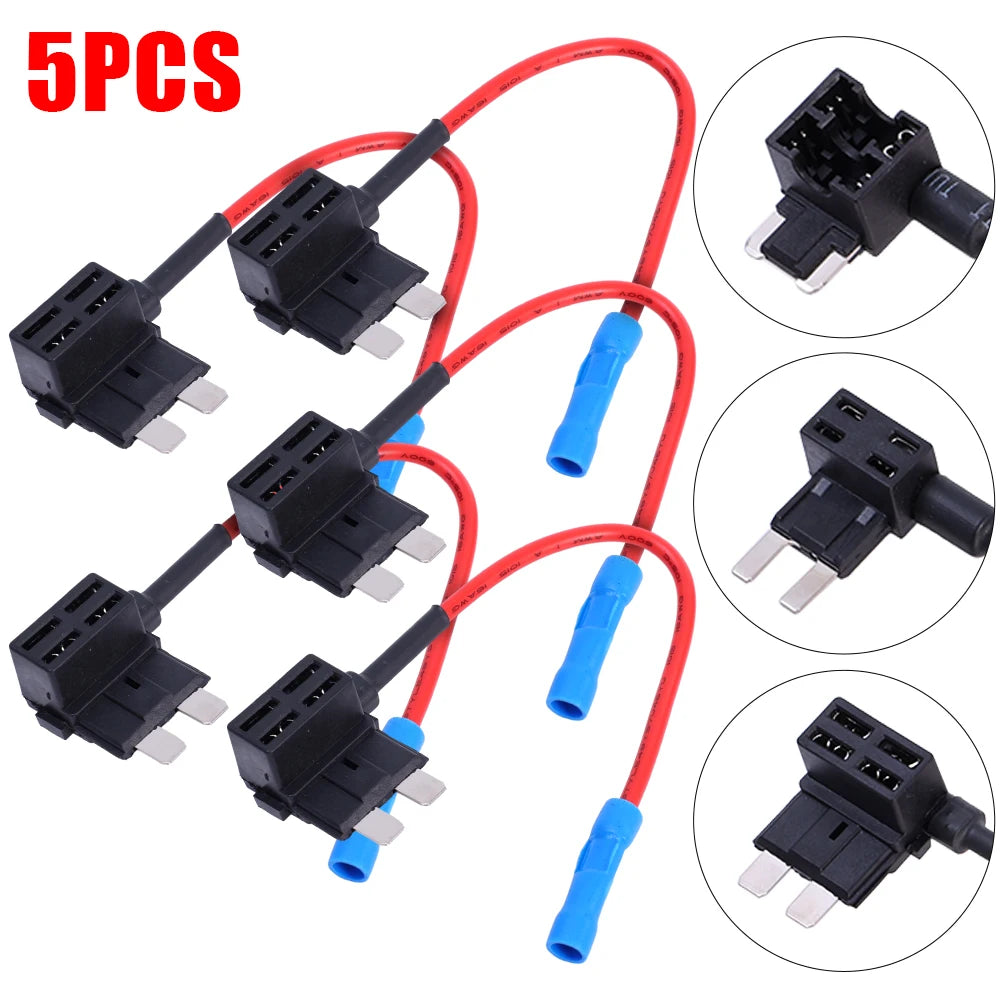 Automotive Fuse Box Circuit Adapter Mini Small and Medium Size ATM Blade Fuse for Car Van Motorcycle RV Boat Tractor TAP Adapter