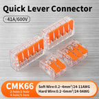CMK66 Quick Wire Connector Easy Splice Lever Type Push In 2/3/4/5 Ports Push-In Terminal Block Home LED Light Wiring 0.2-6mm