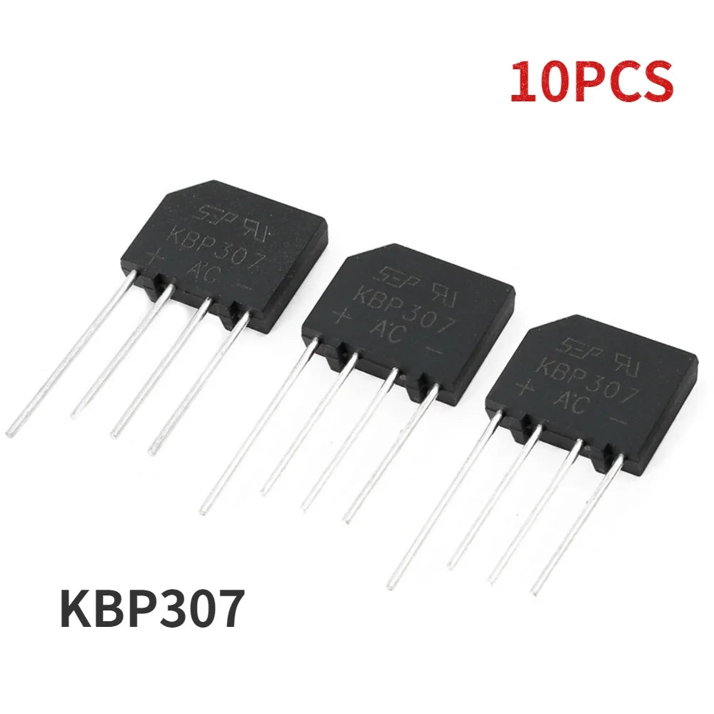 NEW SAMIORB 10PCS KBP307 Ridge Rectifier KBP 307 Power Diode 3A 1000V Electronica Componentes