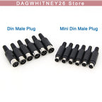 Soldering Cables Mini or DIN 3/4/5/6/7/8 Pin Male Connector S-Video Terminal Circular Plug Plastic Handle Adapter u