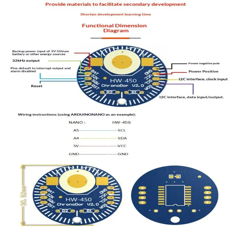 DS3231 Real Time Clock Module Low Power Consumption RTC I2C ChronoDot V2.0 for Battery Powered Portable Devices