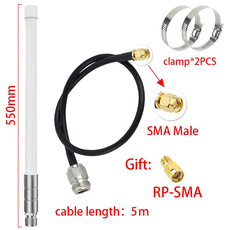 White LORA 868MHz 915MHz Fiberglass Antenna 868-915MHz Outdoor Omni Antenna For Meshtastic Helium Hotspot Miner Antenna Low VSWR