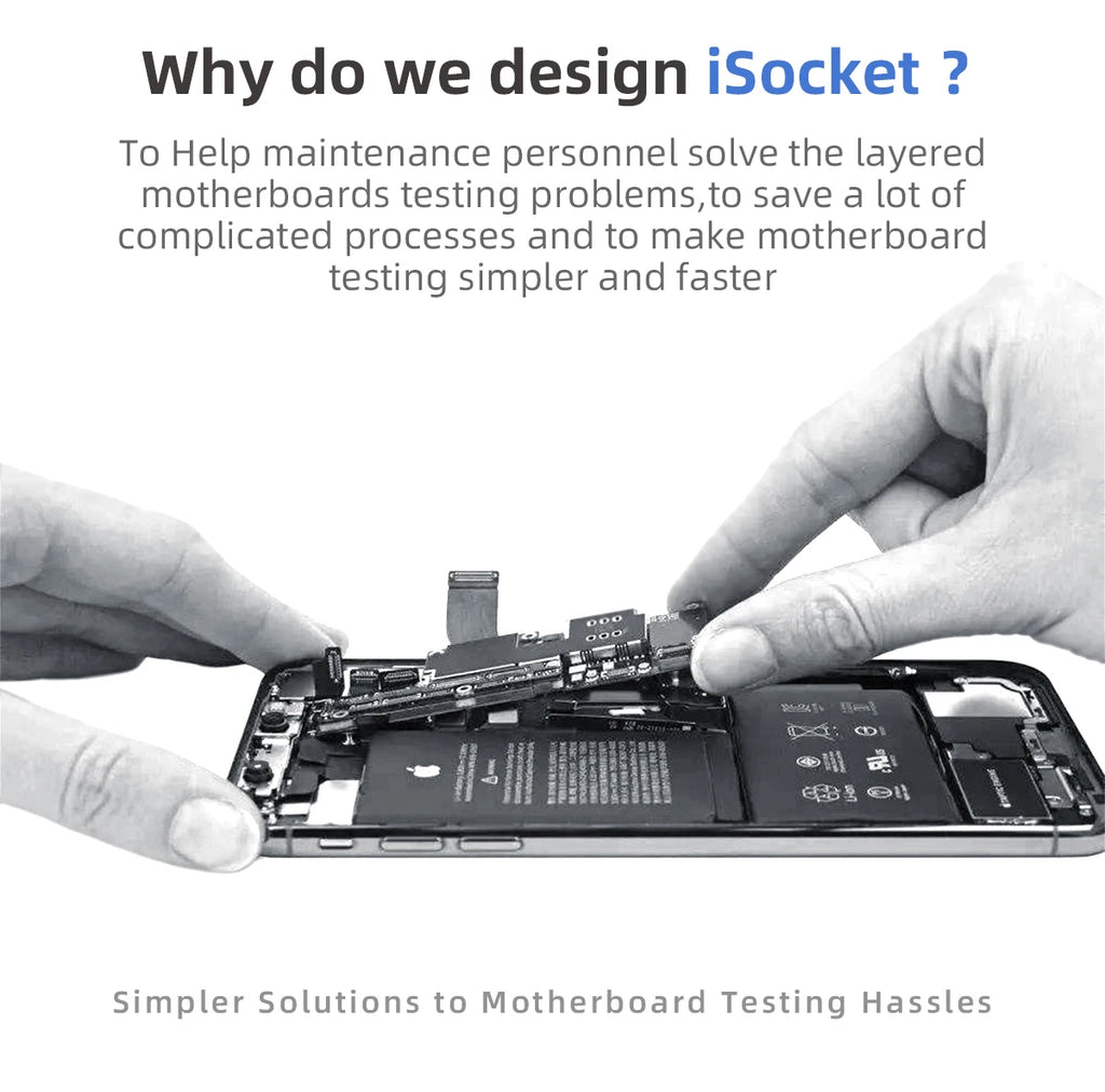 QIANLI ISocket Motherboard Middle Layer Test Stand for IPhone 16E X-16 Logic Board Function Diagnostic Double-deck Repair Tools