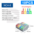 Mini Fast Wiring Connectors Universal Compact Splitter Electrical Cable Push-in Conductors Connector With Lever Terminal Block