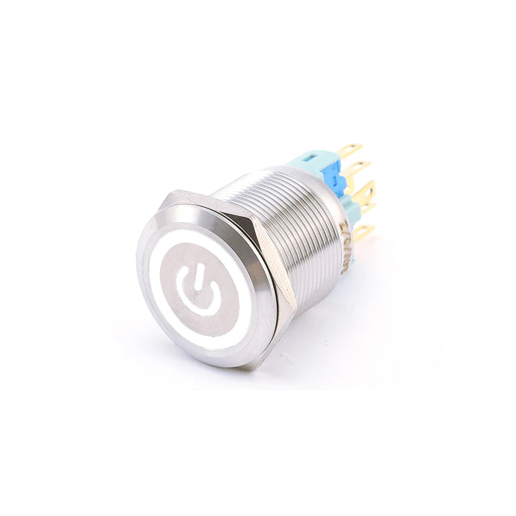 ABILKEEN 22/25MM 1NO1NC/2NO2NC Metal Push Button Switch IP65 Waterproof Momentary/Latching Push Button with LED Ring Light