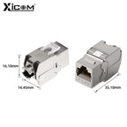 5/10pcs Xicom Zinc Alloy CAT6A/CAT7 FTP Shielded RJ45 Keystone Jack Tool-Free 10GBase-T Network Module for Data Center/Office