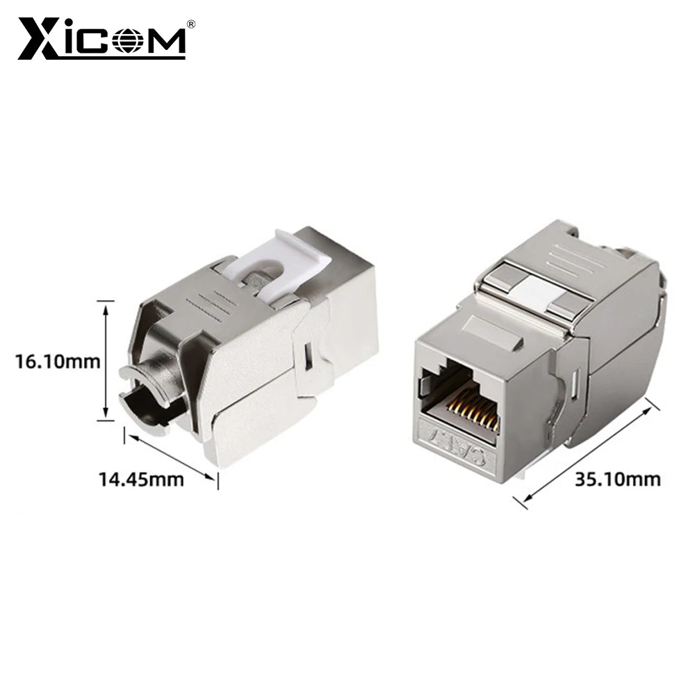 5/10pcs Xicom Zinc Alloy CAT6A/CAT7 FTP Shielded RJ45 Keystone Jack Tool-Free 10GBase-T Network Module for Data Center/Office