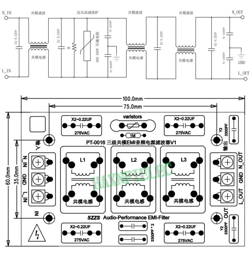 110V 220V EMI AC Power Filter Surge Overvoltage EMC Electromagnetic Interference For Audio Amplifier Power Filtering 15A 20A