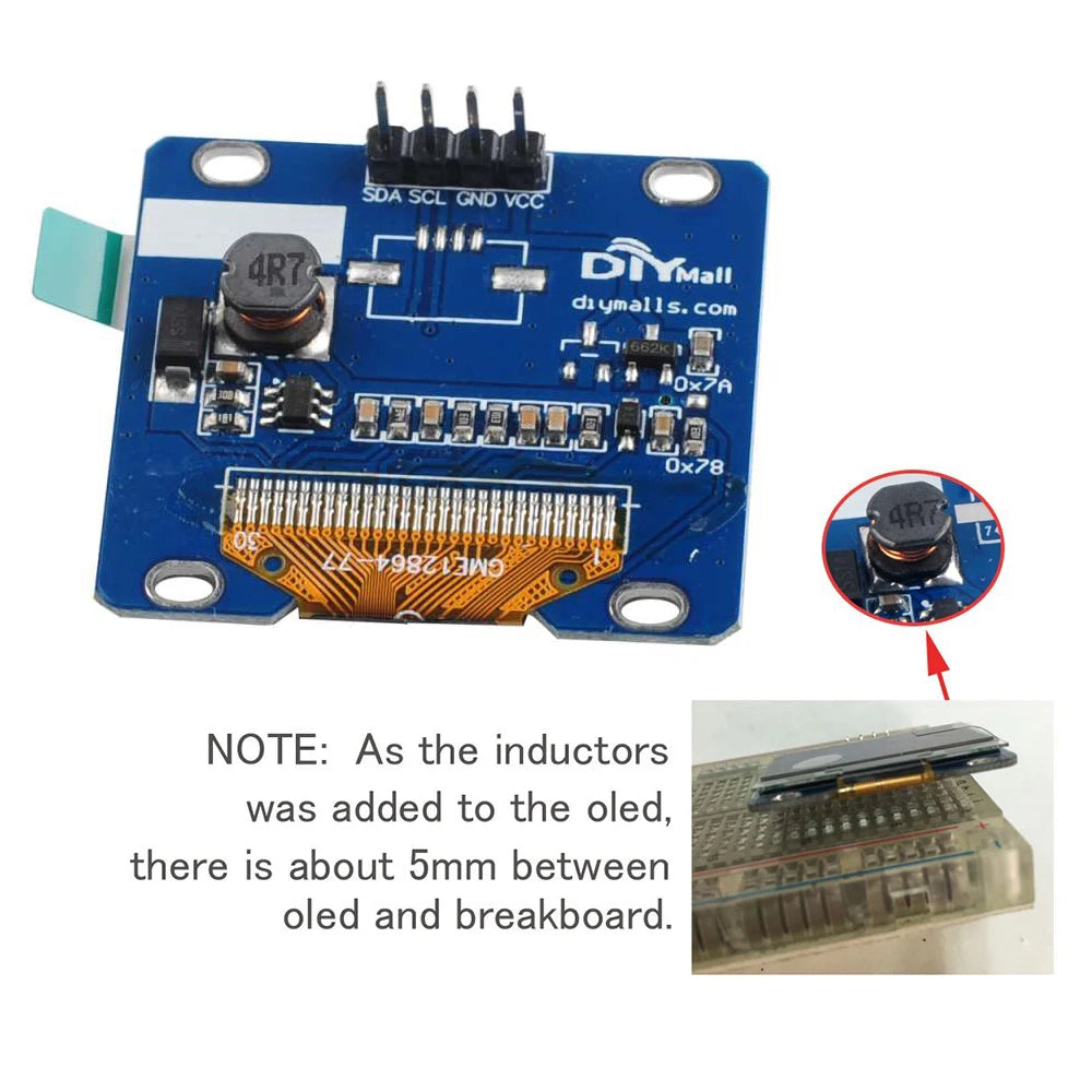 0.96" 1.3" Inch OLED Display Module White Yellow Blue I2C IIC Serial OLED LCD LED Screen for Arduino 51 MSP420 STIM32 SCR