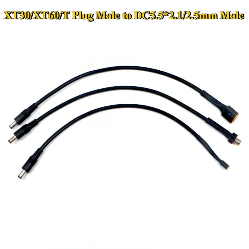 XT60 XT30 T Plug Male to DC 5.5*2.1/5.5*2.5mm Male Connector Battery Charging Adapter Cable Conversion Wire for DC Power Charger