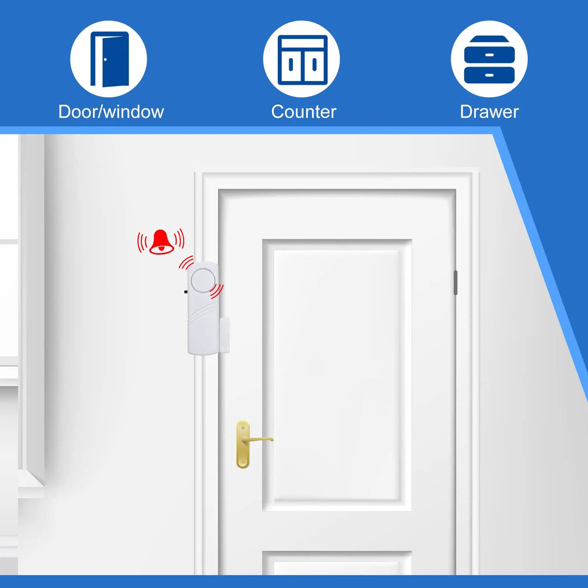 5pcs/10pcs Wireless Door Window Sensor Alarm 95db Anti-theft 433mhz Door Contact Detector Magnetic for Home Security Protection