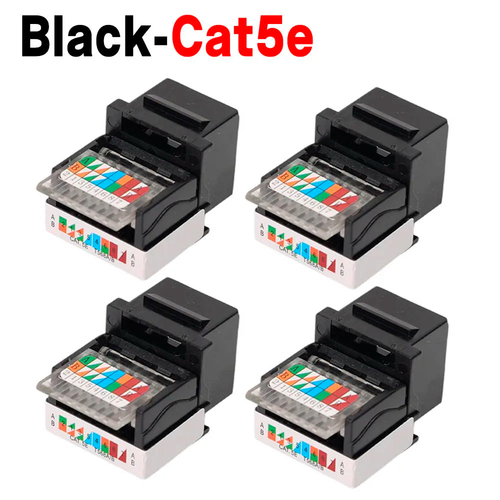 For RJ45 Module Coupler Ethernet Module Female Jack Wall Adapter RJ45 Cat6/Cat5e Ethernet Keystone Jack No Punch-Down Tool-Less
