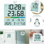 Thermometer Sensor with Backlit LCD Digital Magnetic Clock Easy To Read Home Weather Station for Humidity Gauge Meter Sensor