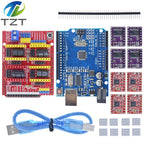 TZTUNO R3 With USB Cable + CNC Shield V3 Engraving Machine 3D Printe+ 4pcs DRV8825 Or A4988 Driver Expansion Board For Arduino
