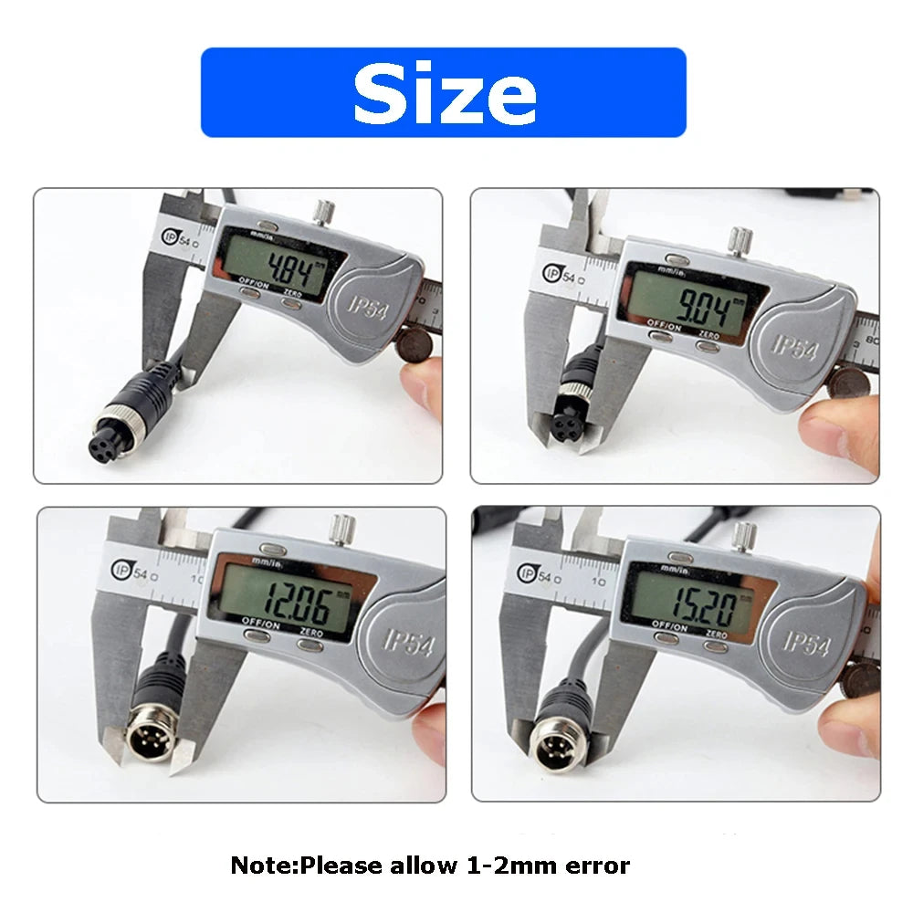 1Pcs M12 4Pin Aviation Male to Male /Female  Female to Female Extension Cable GX12 Adapter for CCTV Camera Security DVR 20CM