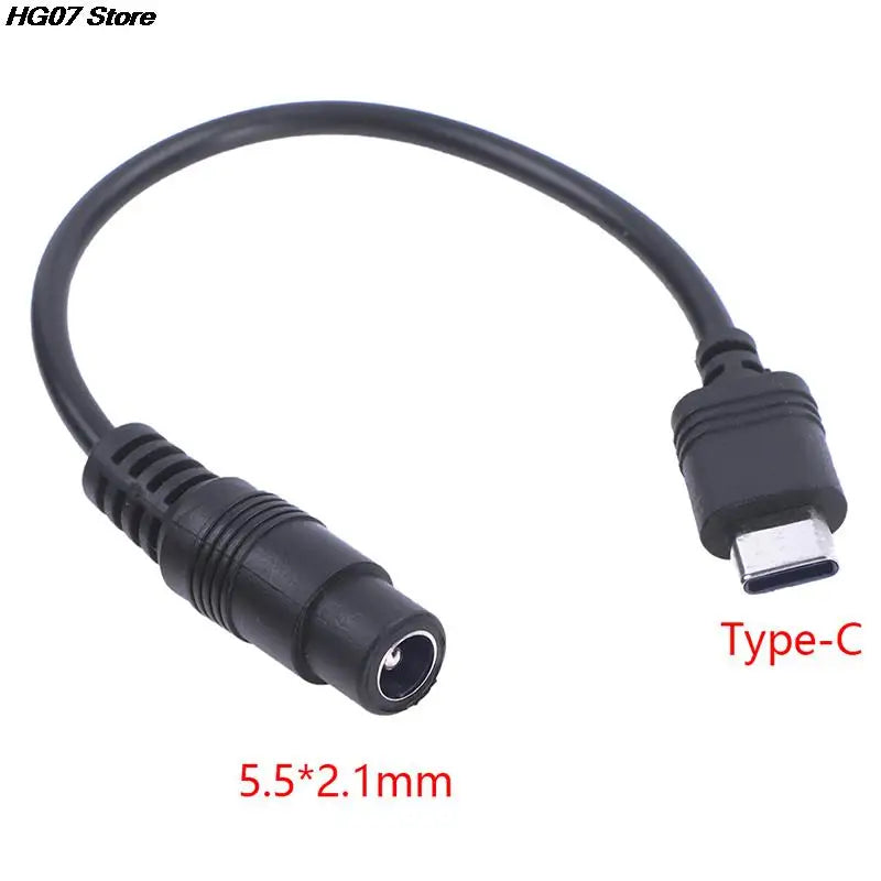 1PC 18cm DC Type-c Female To 5.5*2.1 Female Cables 5521 Power Jack DC Power Conector 5.5x2.1 Adapter USB Type C Converter