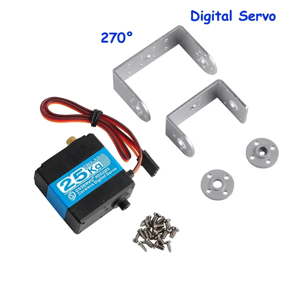 High Speed Torque Dsservo Robot Digital 25kg Servo RDS3225 Metal Gear U Bracket IP66 Waterproof Motor For Arduino RC Car DIY Toy