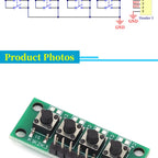 1x4 Single Row 4 Independent Push Button Module Arduino Electronic Experiment Teaching Development Board