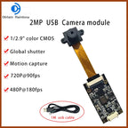 90/180FPS Global Shutter Camera Module  2MP, OG02B10  USB Webcam,High Frame Rate Action Capture Windows Raspberry Pi