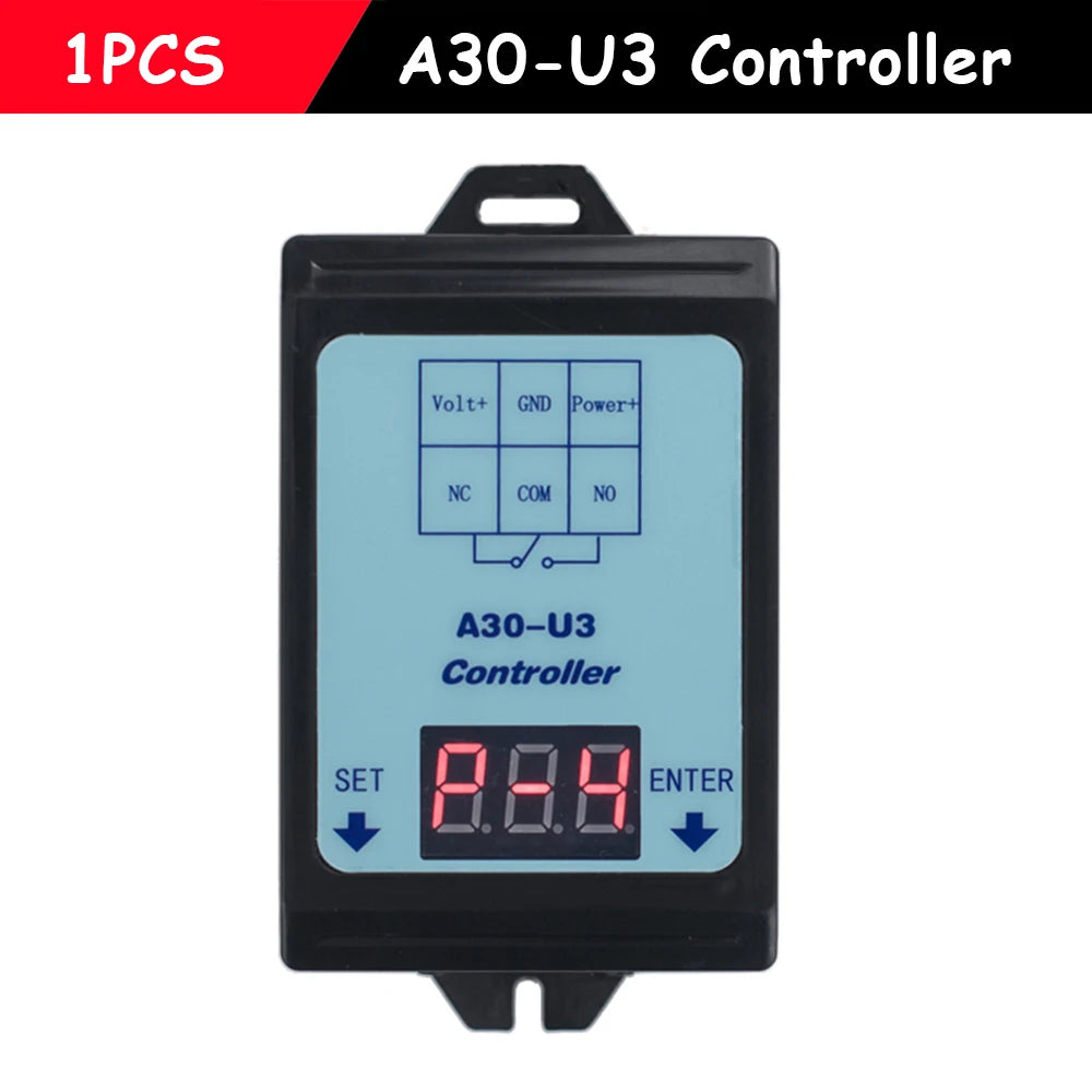 Relay Switch Controller DC 6~80V Voltage Detection Charging Discharge Monitor with Case Digital display DC voltage detection