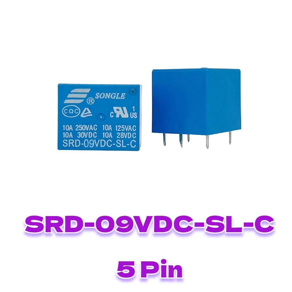 5 Pieces Power Relays SRD-03VDC 05VDC 06VDC 09VDC 12VDC 18VDC 24VDC 48VDC-SL-A SL-C T73 7A 10A 15A 4Pin 5Pin for Electronics