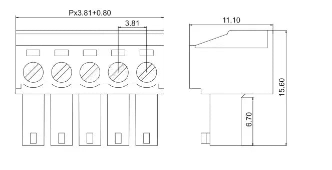 1Sets Solderless Docking Type 15EDG 3.81MM Screw Terminal Block Connector PCB Plug-in Type 15EDGRKC 3.81 Green Terminal Block
