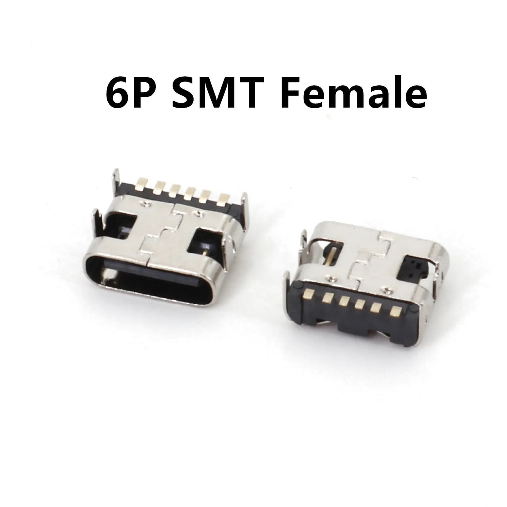 10Pcs USB 3.1 Type C 6/16/24 Pin Connector Male Female Charging Port PCB Mount Solder Socket