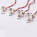 16mm 19mm 22mm 25mm Waterproof IP68 200mA  Momentary Normally Open Switch Stainless Steel Piezo Switch