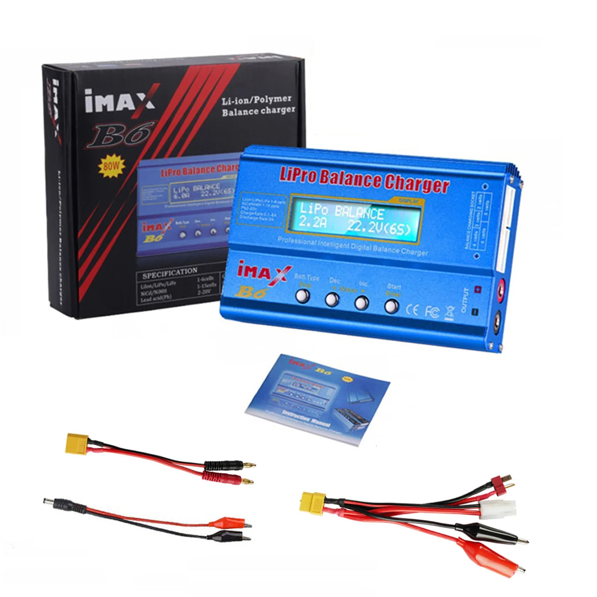 iMAX B6 80W Battery Charger For Lipo NiMh Li-ion Ni-Cd Digital Lipro Balance Charger Discharger AC Power 15V 6A Adapter Rc Car