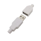 10Pcs White 4 Pin USB Type A Male Female Soldering Plug Socket Connector With Plastic Cover Type-A DIY Kits