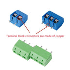 10-100Pcs PCB Terminal Block Connector Pitch 5.0mm KF301 Straight Pin 2P 3P Screw PCB Terminal Blocks Connector Assortment Kit