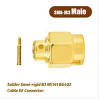 SMA Male (Female Pin)  Solder FOR Semi-rigid B3 RG141 RG402 Cable Connector 5/20/100PCS 1000V 6GHz