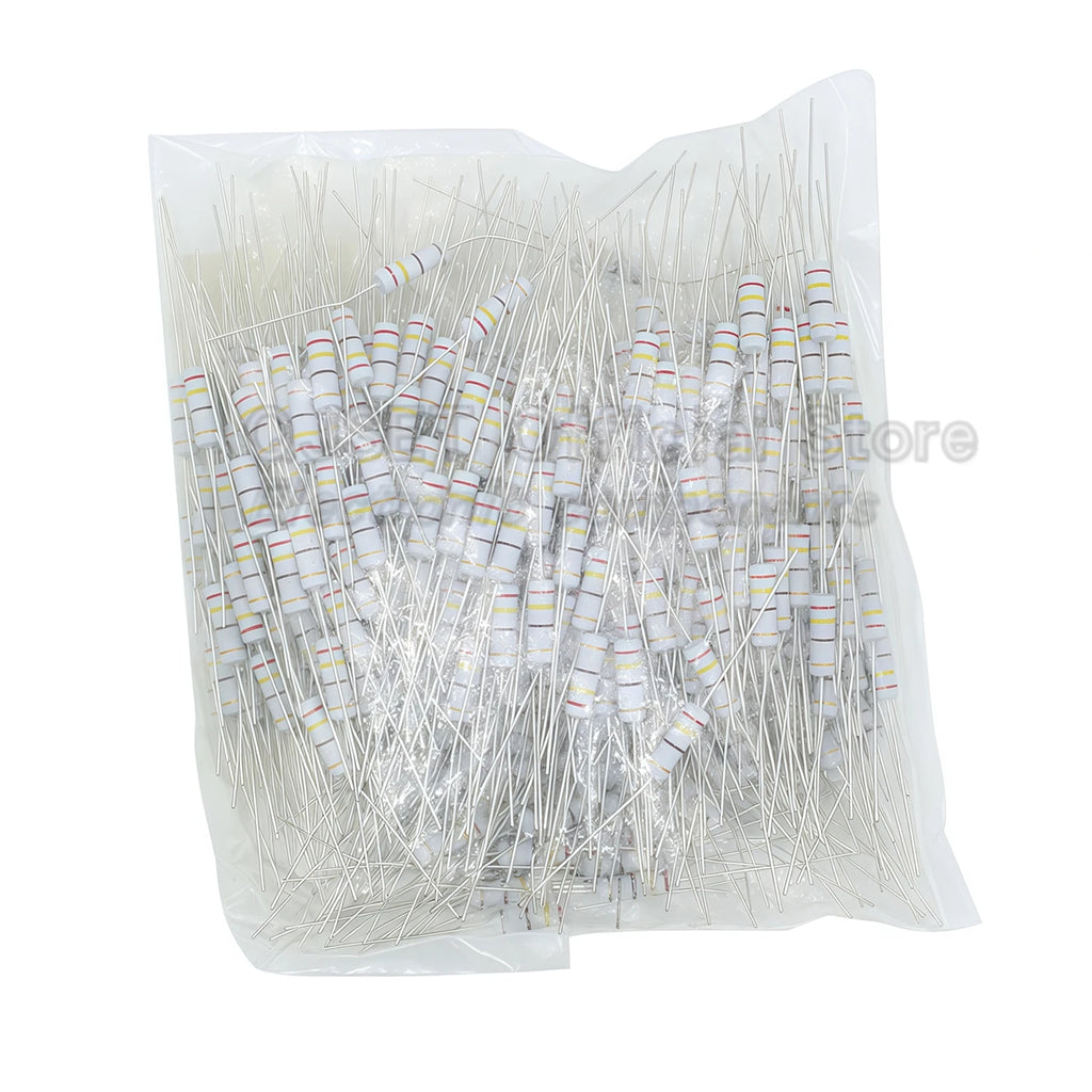 500pcs 1W Carbon Film Resistors 5% 10 Ohm 33 47 100 200 220 470 510 Ohm 1K 4.7K 10K 22K 33K 47K 100k 200k 220k 510k 470k 1M Ohms